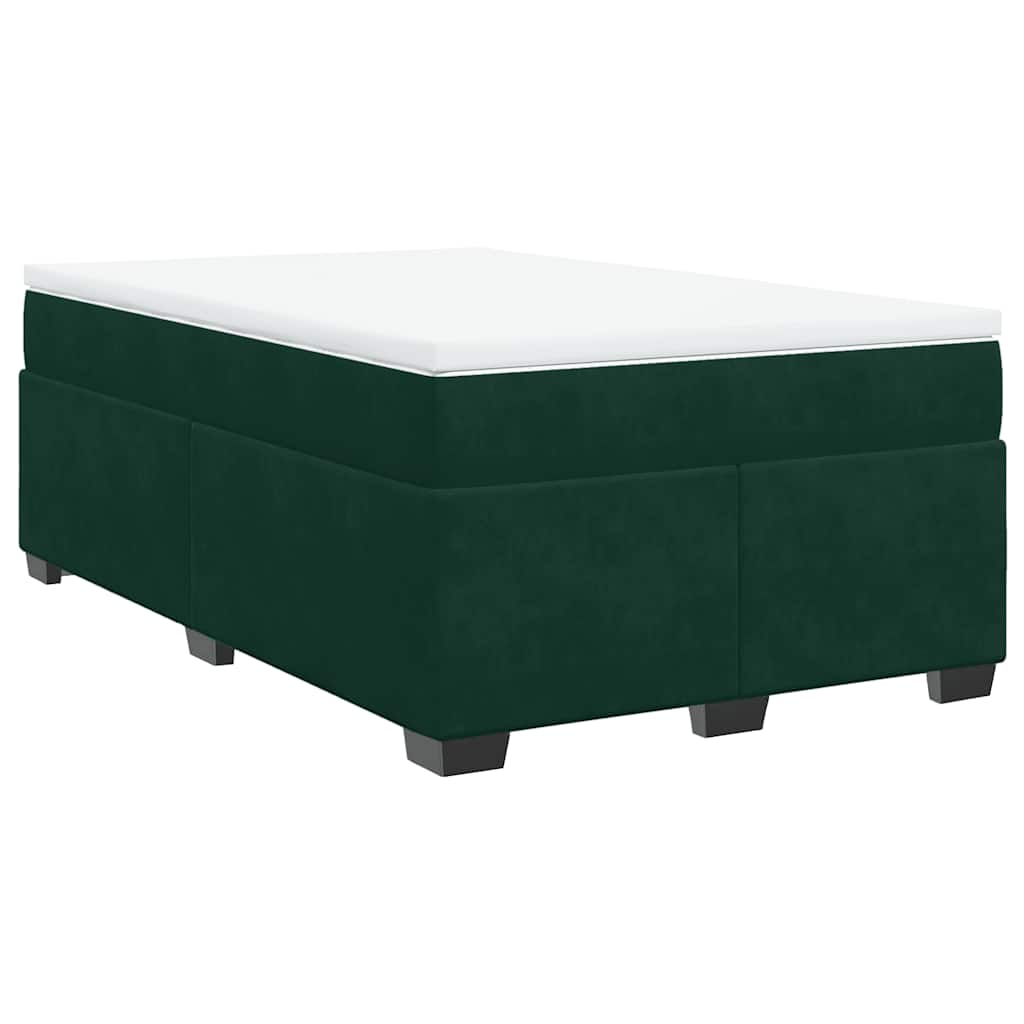 Boxspringbett mit Matratze Dunkelgrün 120x200 cm Samt