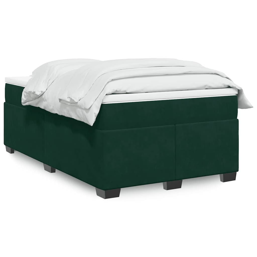 Boxspringbett mit Matratze Dunkelgrün 120x200 cm Samt