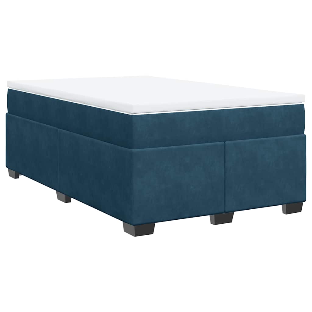 Boxspringbett mit Matratze Dunkelblau 120x200 cm Samt