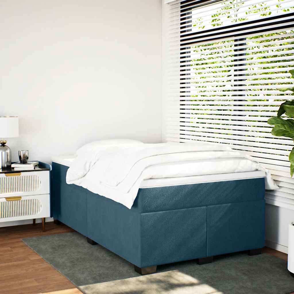 Boxspringbett mit Matratze Dunkelblau 120x200 cm Samt
