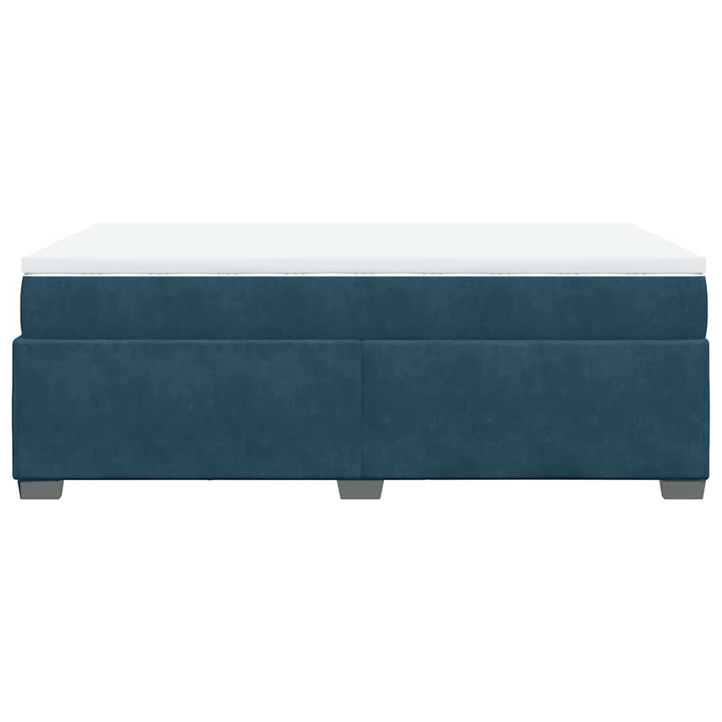 Boxspringbett mit Matratze Dunkelblau 120x200 cm Samt