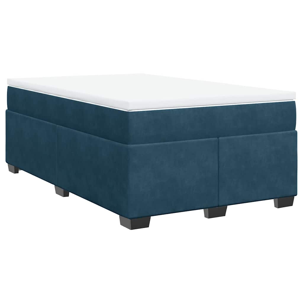 Boxspringbett mit Matratze Dunkelblau 120x200 cm Samt
