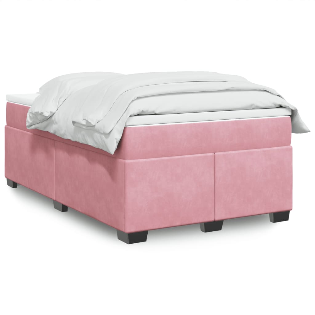 Boxspringbett mit Matratze Rosa 120x200 cm Samt