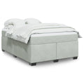 Boxspringbett mit Matratze Hellgrau 140x190 cm Samt