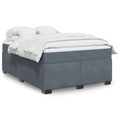 Boxspringbett mit Matratze Dunkelgrau 140x190 cm Samt