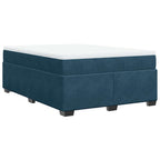 Boxspringbett mit Matratze Dunkelblau 140x190 cm Samt