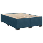 Boxspringbett mit Matratze Dunkelblau 140x190 cm Samt