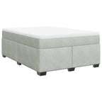 Boxspringbett mit Matratze Hellgrau 140x200 cm Samt