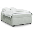 Boxspringbett mit Matratze Hellgrau 140x200 cm Samt