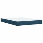 Boxspringbett mit Matratze Dunkelblau 140x200 cm Samt