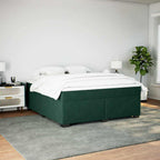 Boxspringbett mit Matratze Dunkelgrün 180x200 cm Samt