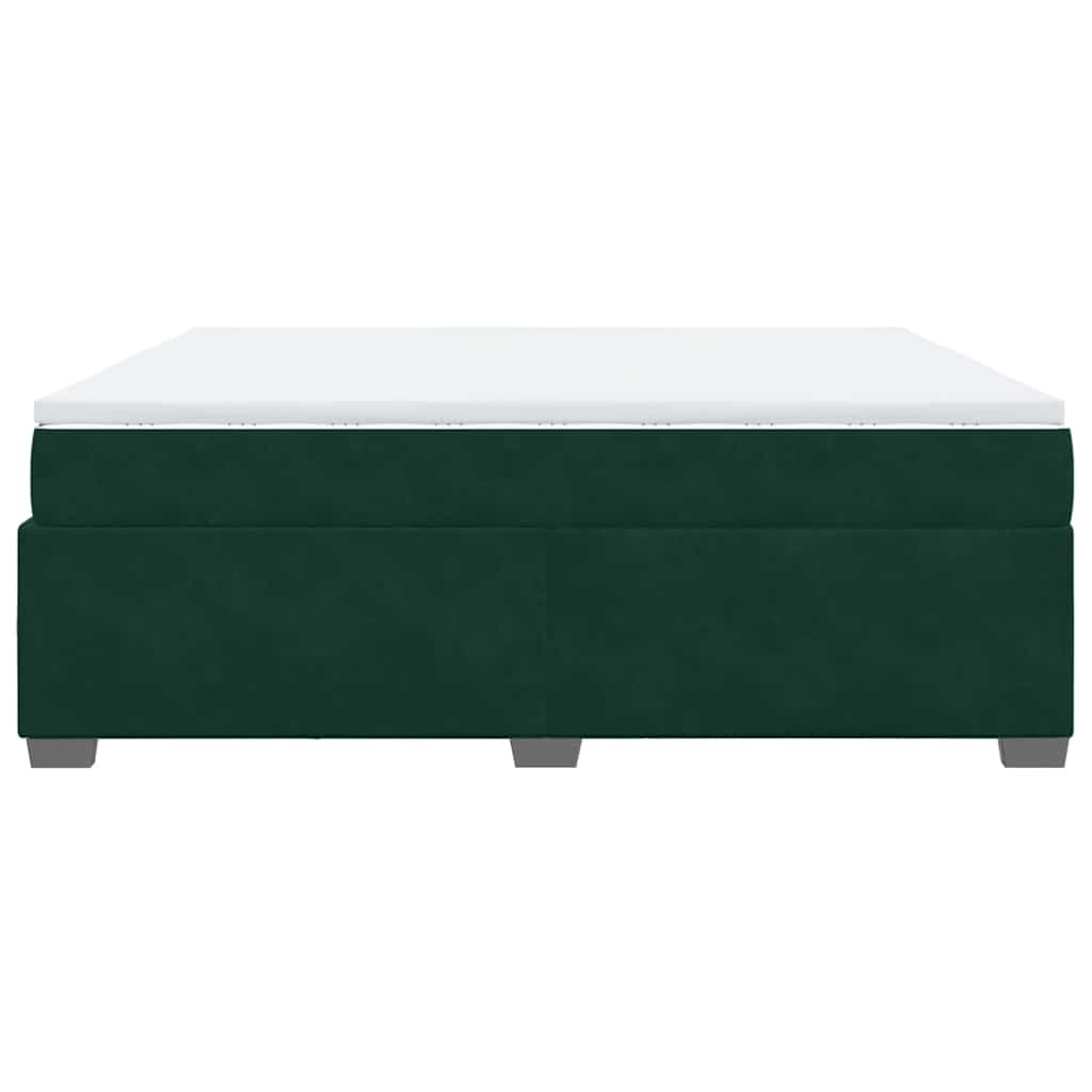 Boxspringbett mit Matratze Dunkelgrün 180x200 cm Samt