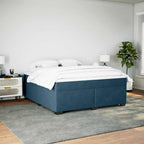 Boxspringbett mit Matratze Dunkelblau 180x200 cm Samt