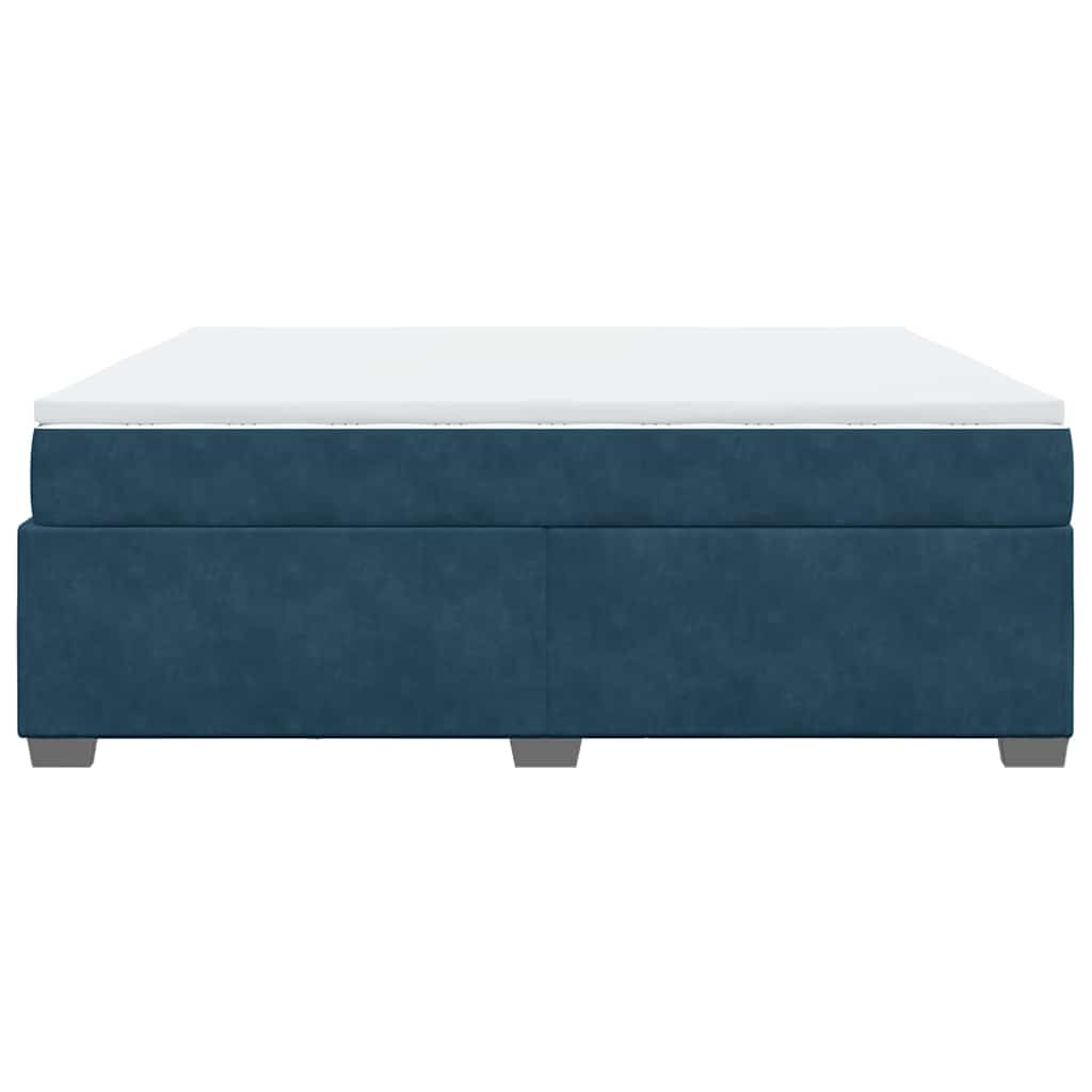 Boxspringbett mit Matratze Dunkelblau 180x200 cm Samt