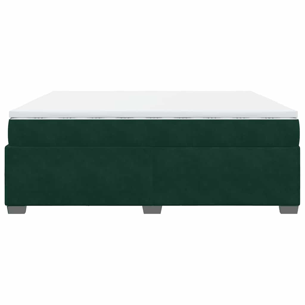 Boxspringbett mit Matratze Dunkelgrün 200x200 cm Samt