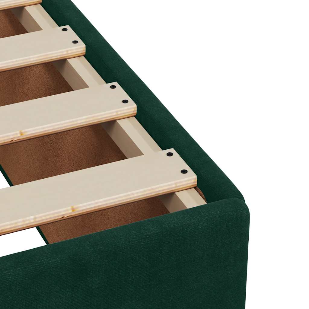 Boxspringbett mit Matratze Dunkelgrün 200x200 cm Samt