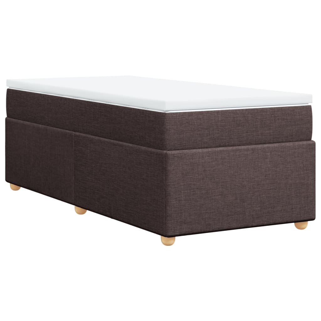 Boxspringbett mit Matratze Dunkelbraun 80x200 cm Stoff