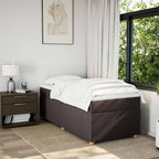 Boxspringbett mit Matratze Dunkelbraun 80x200 cm Stoff