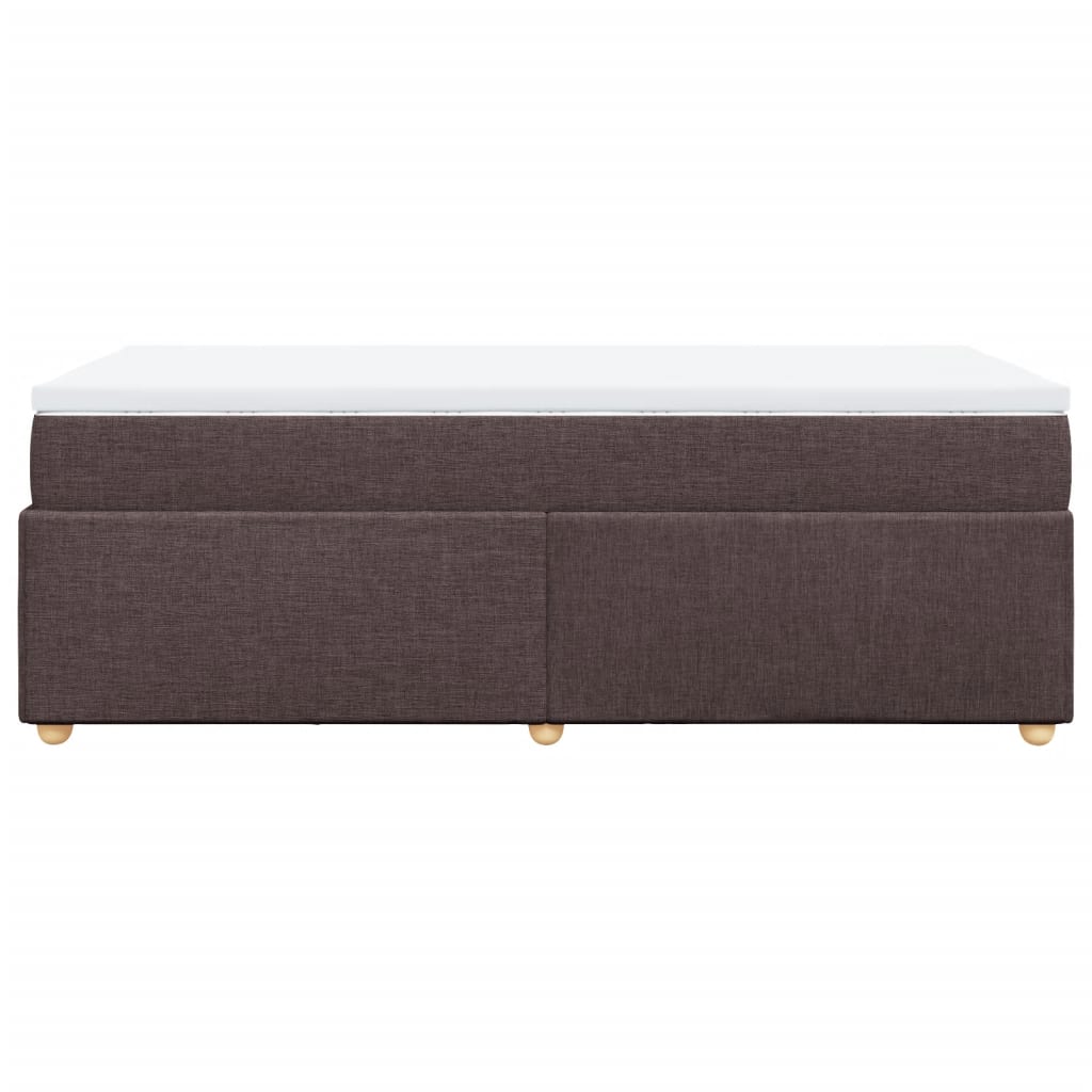 Boxspringbett mit Matratze Dunkelbraun 80x200 cm Stoff