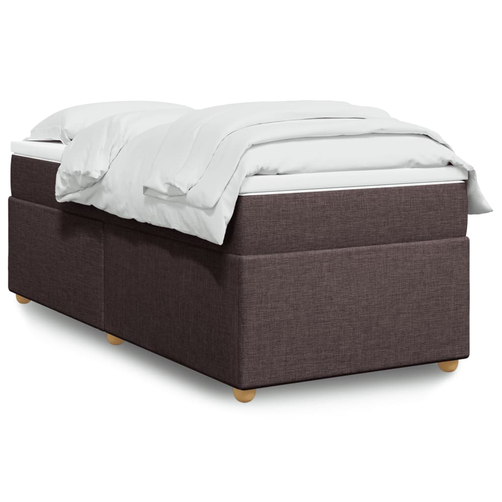 Boxspringbett mit Matratze Dunkelbraun 80x200 cm Stoff