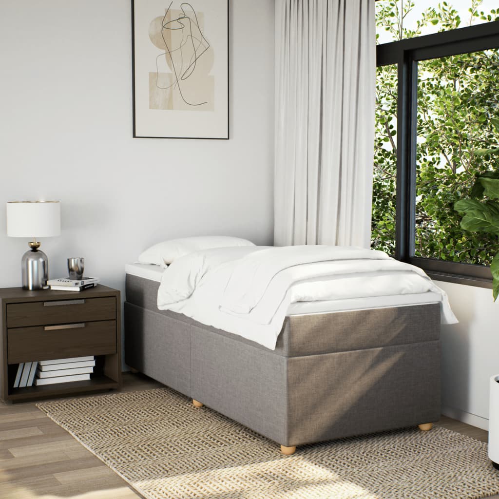 Boxspringbett mit Matratze Taupe 80x200 cm Stoff