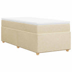 Boxspringbett mit Matratze Creme 100x200 cm Stoff
