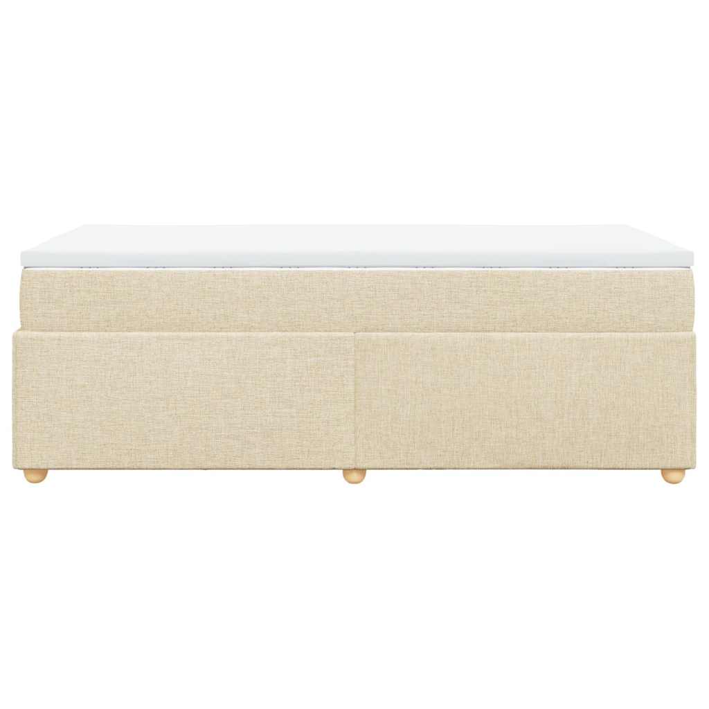 Boxspringbett mit Matratze Creme 100x200 cm Stoff