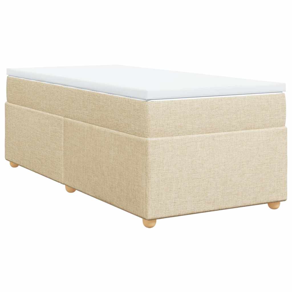Boxspringbett mit Matratze Creme 100x200 cm Stoff