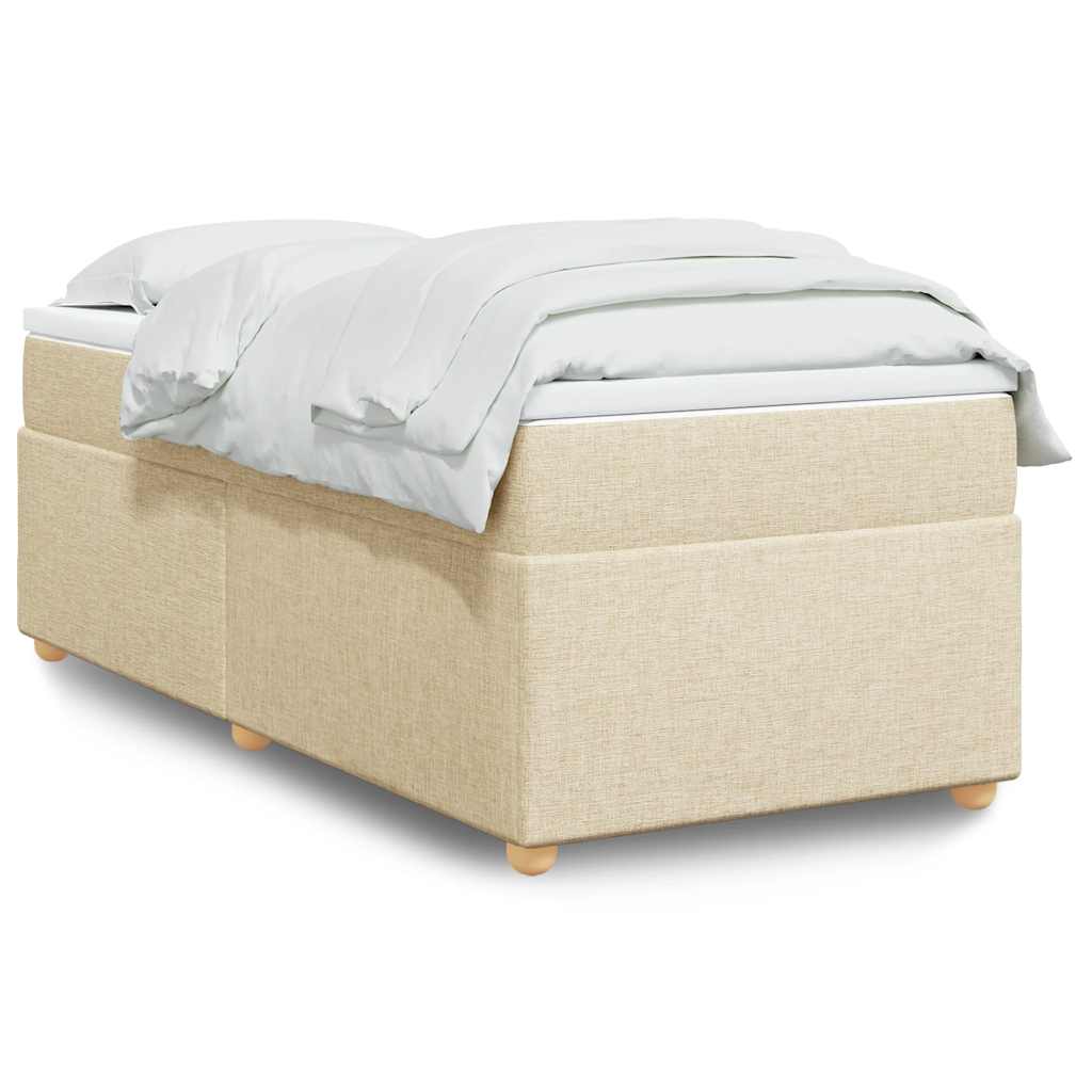 Boxspringbett mit Matratze Creme 100x200 cm Stoff