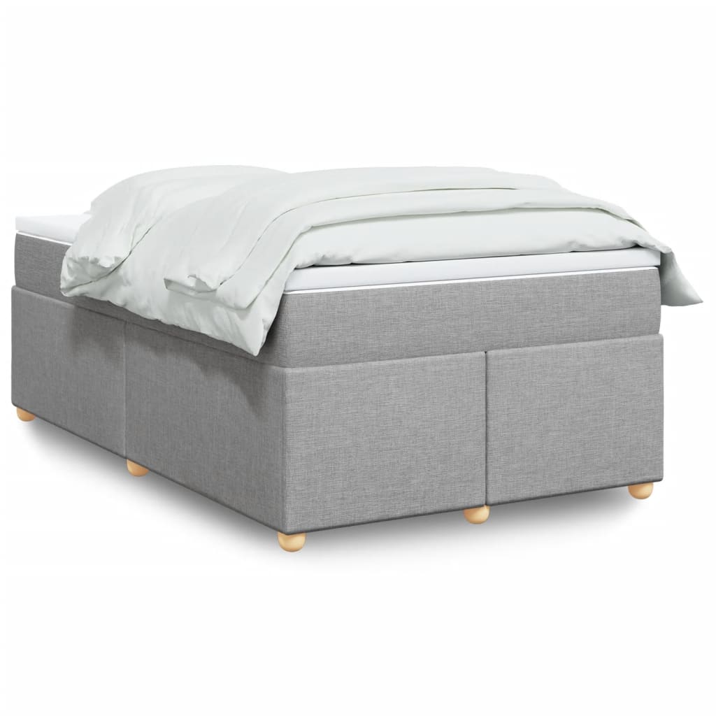 Boxspringbett mit Matratze Hellgrau 120x200 cm Stoff