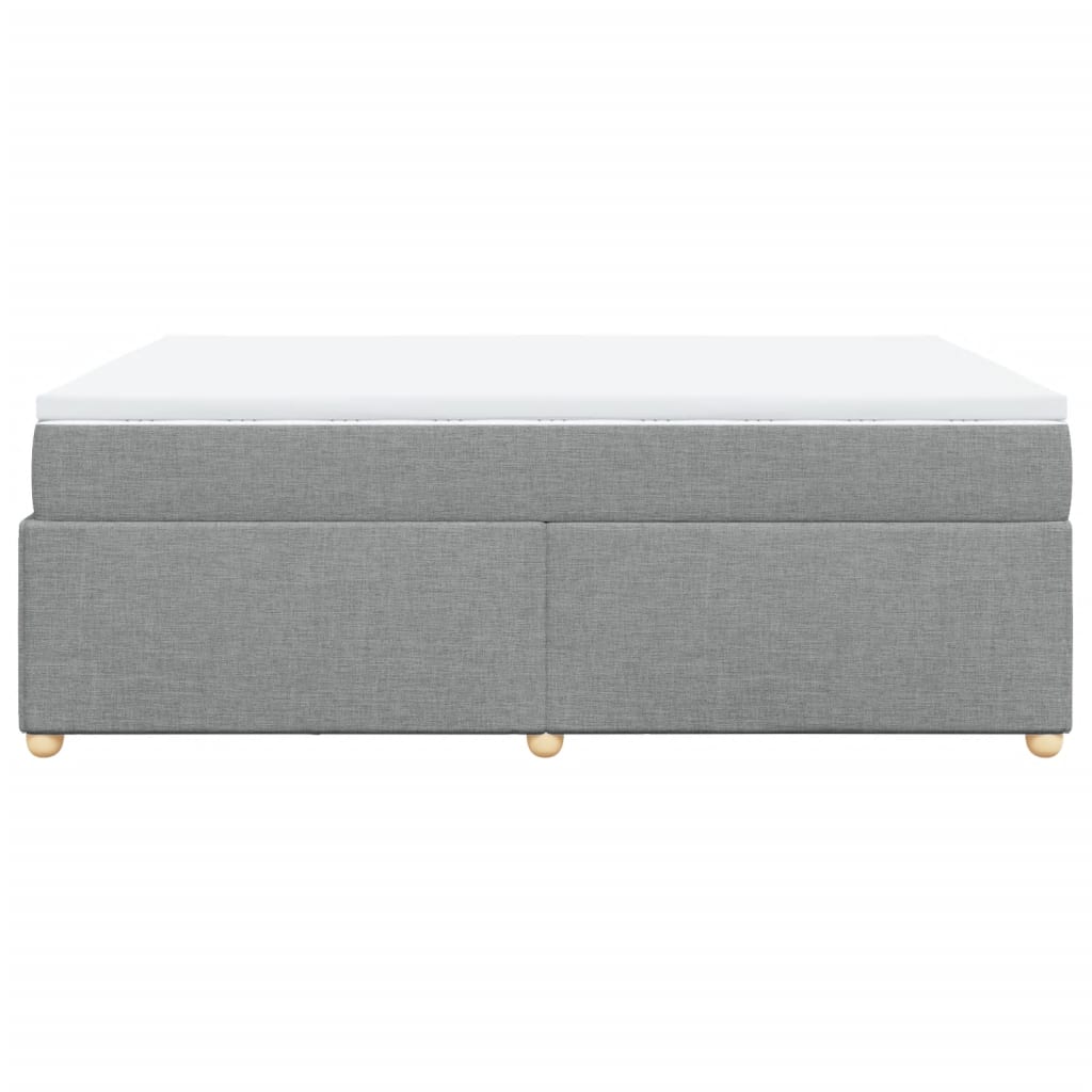 Boxspringbett mit Matratze Hellgrau 140x190 cm Stoff