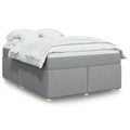 Boxspringbett mit Matratze Hellgrau 140x190 cm Stoff