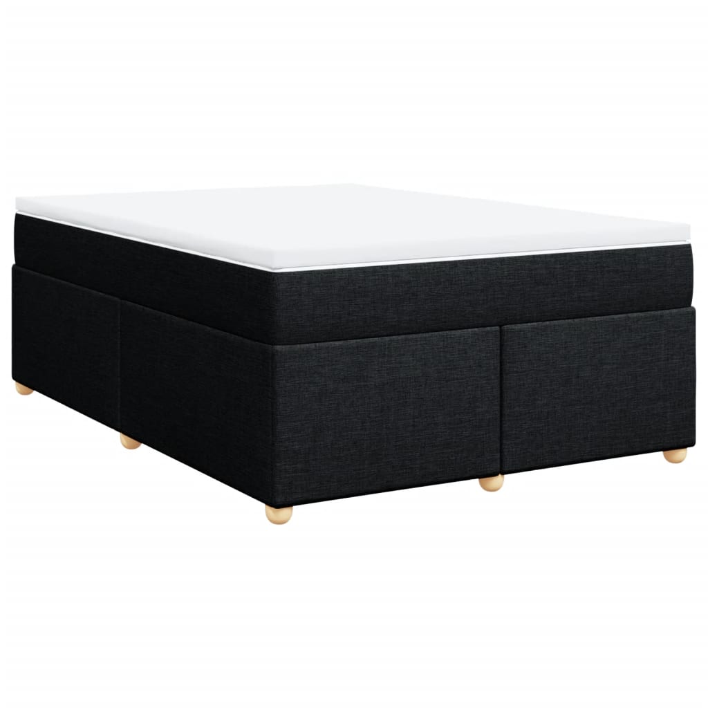 Boxspringbett mit Matratze Schwarz 140x190 cm Stoff