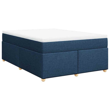 Boxspringbett mit Matratze Blau 140x190 cm Stoff