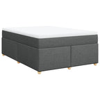 Boxspringbett mit Matratze Dunkelgrau 140x200 cm Stoff
