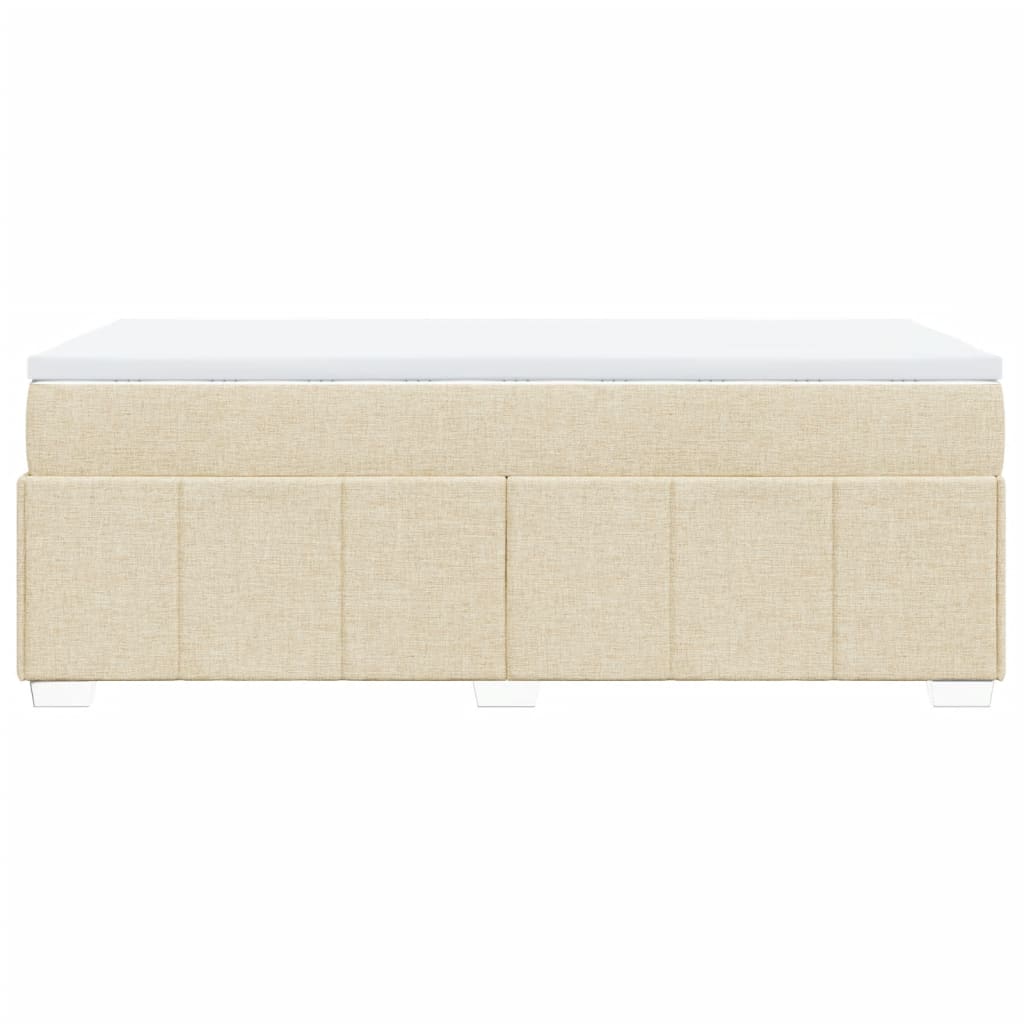Boxspringbett mit Matratze Creme 90x190 cm Stoff