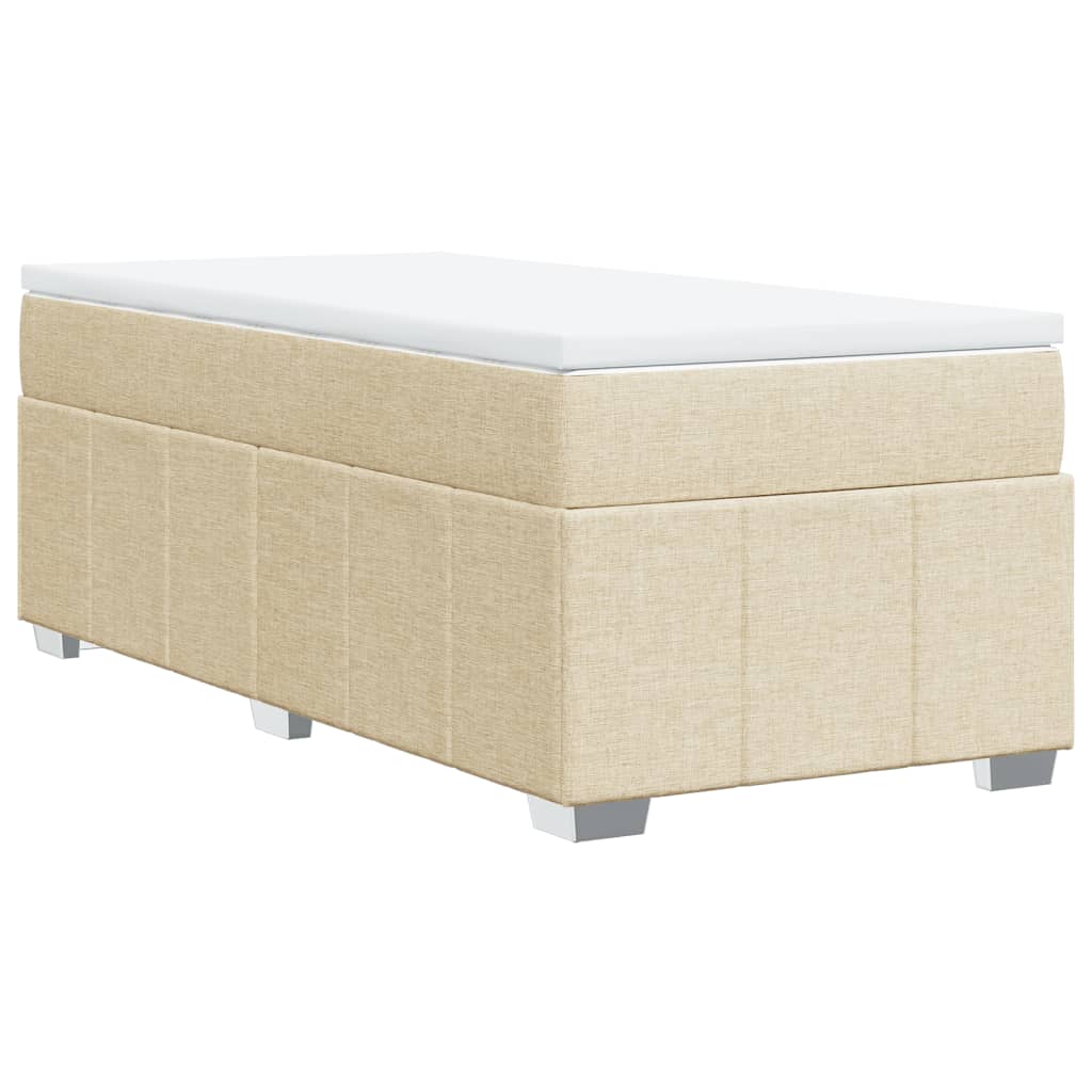 Boxspringbett mit Matratze Creme 90x190 cm Stoff