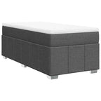 Boxspringbett mit Matratze Dunkelgrau 100x200 cm Stoff