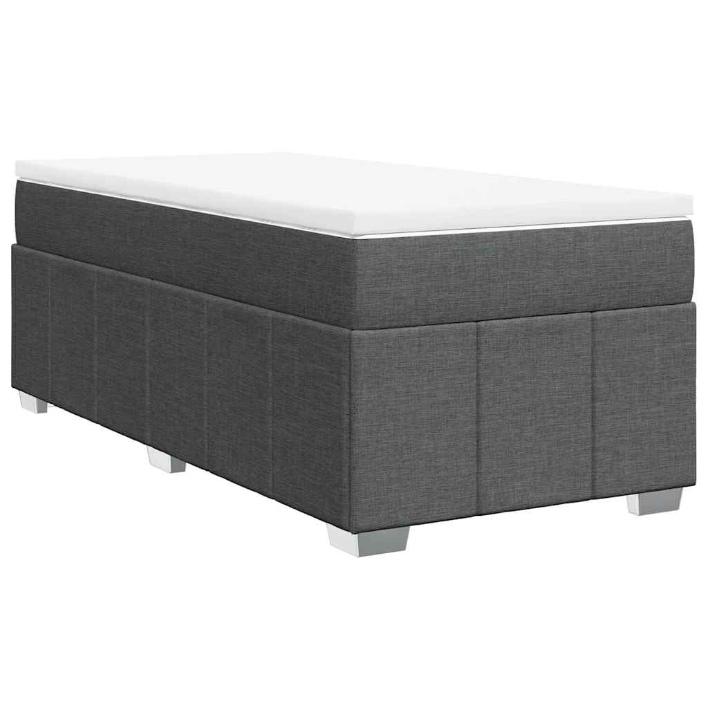 Boxspringbett mit Matratze Dunkelgrau 100x200 cm Stoff