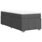 Boxspringbett mit Matratze Dunkelgrau 100x200 cm Stoff