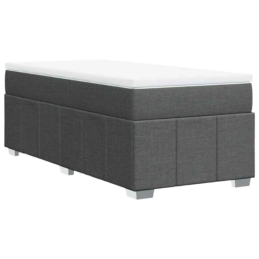 Boxspringbett mit Matratze Dunkelgrau 100x200 cm Stoff