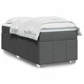 Boxspringbett mit Matratze Dunkelgrau 100x200 cm Stoff