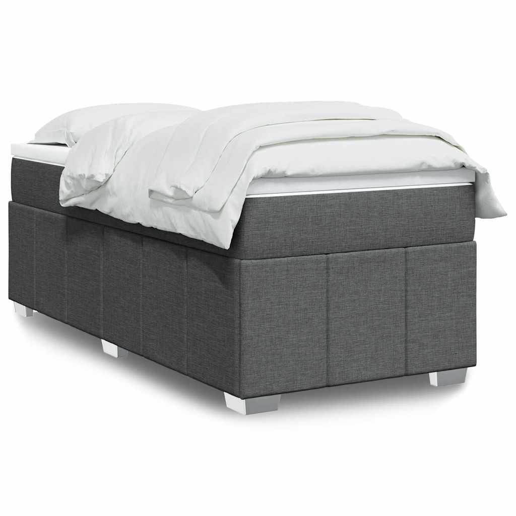 Boxspringbett mit Matratze Dunkelgrau 100x200 cm Stoff