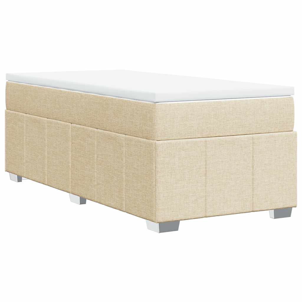 Boxspringbett mit Matratze Creme 100x200 cm Stoff