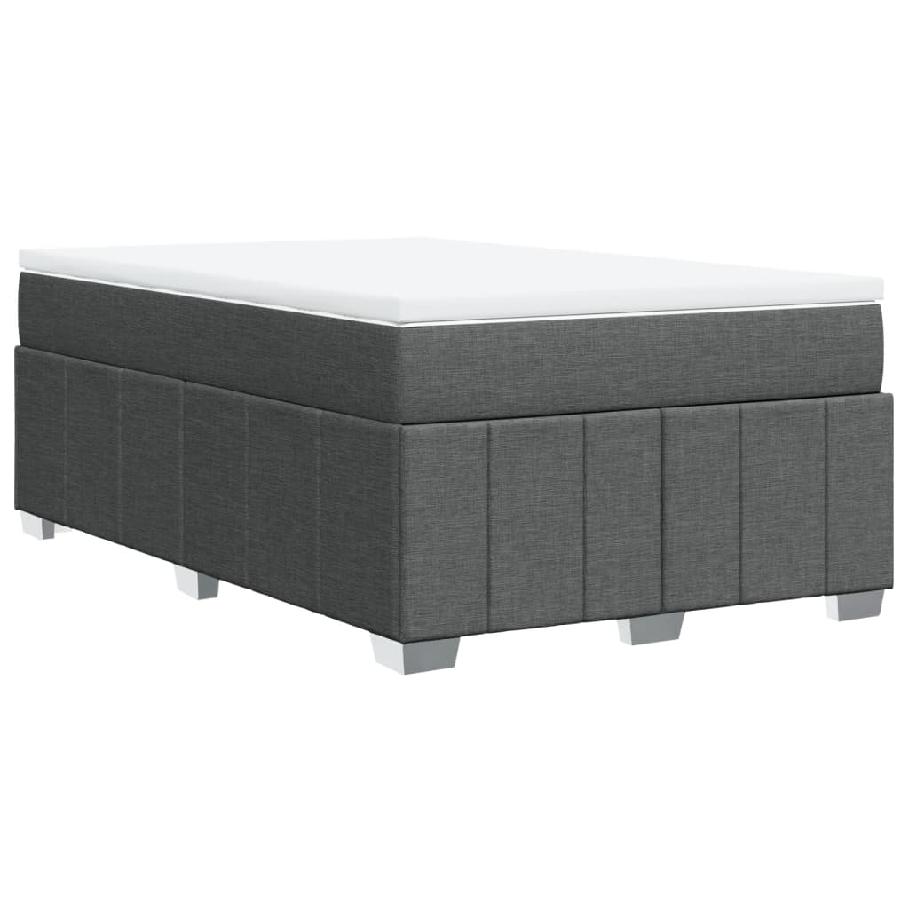 Boxspringbett mit Matratze Dunkelgrau 120x200 cm Stoff