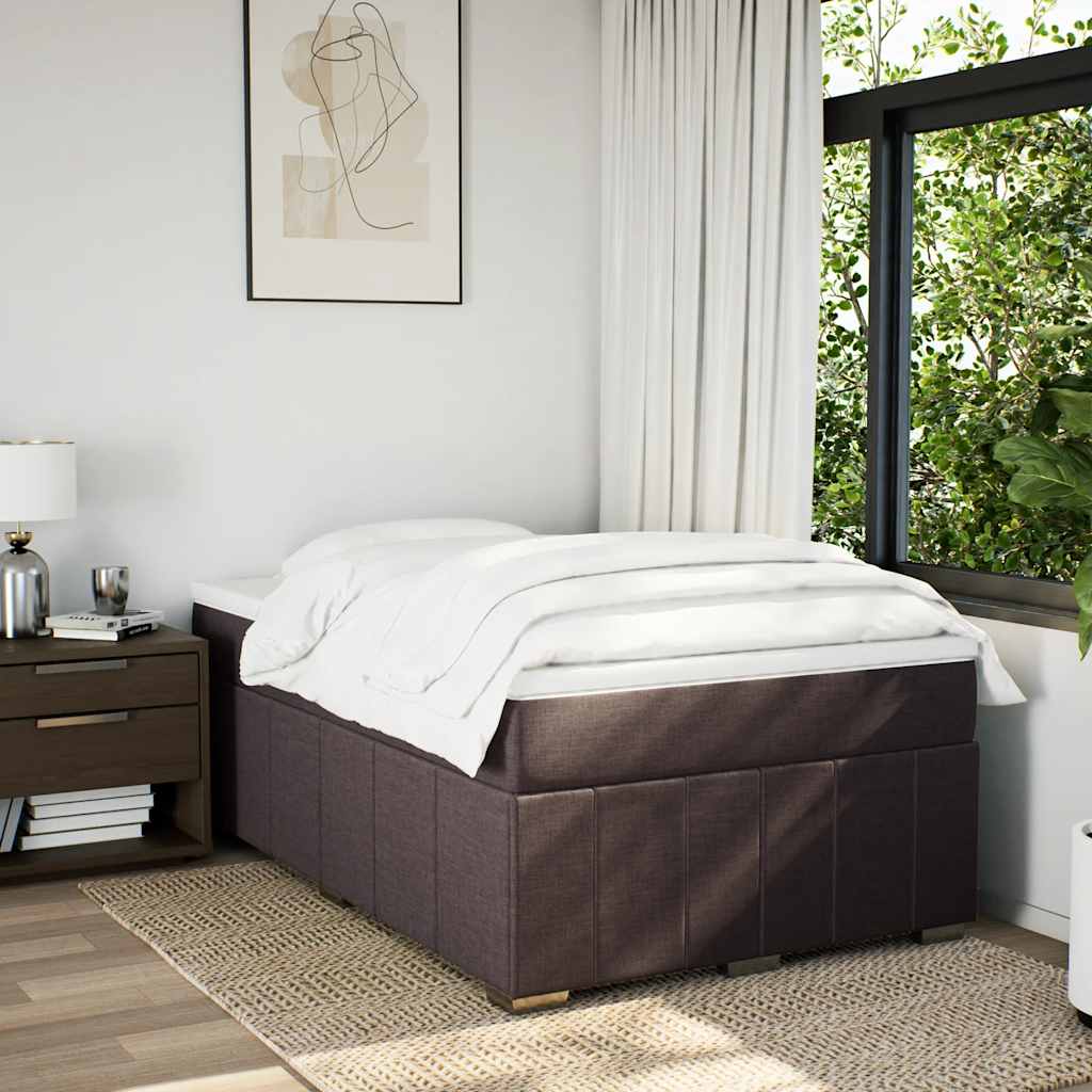 Boxspringbett mit Matratze Dunkelbraun 120x200 cm Stoff