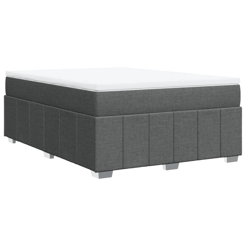 Boxspringbett mit Matratze Dunkelgrau 140x190 cm Stoff