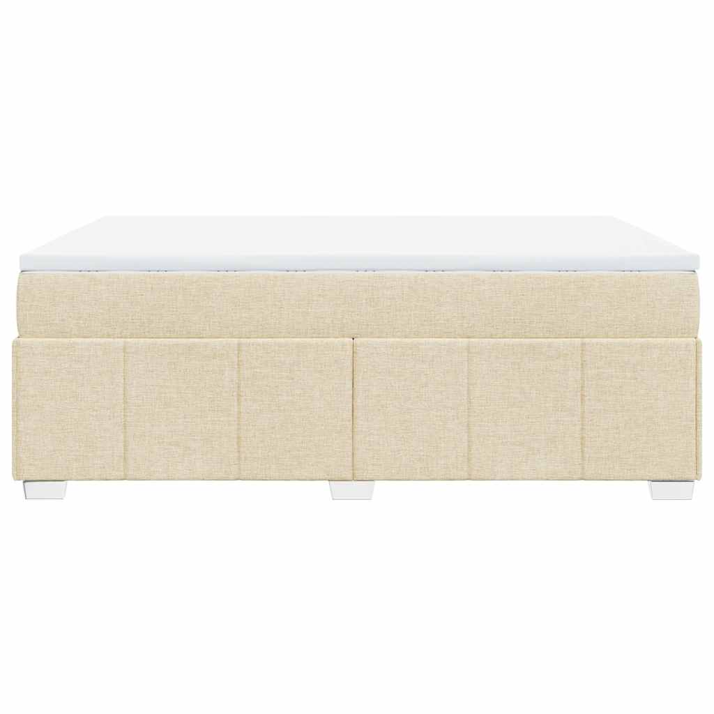 Boxspringbett mit Matratze Creme 140x190 cm Stoff