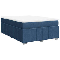 Boxspringbett mit Matratze Blau 140x190 cm Stoff