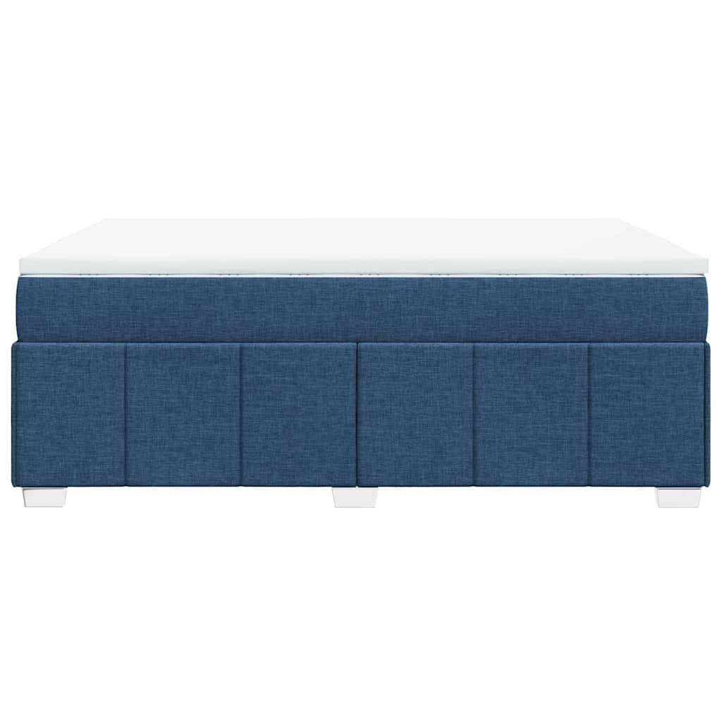 Boxspringbett mit Matratze Blau 140x190 cm Stoff